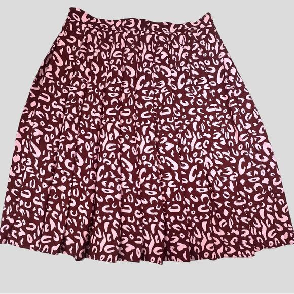 Modcloth Admirers Button Front Pink Leopard Animal Print Midi Skirt Size 20 - Picture 6 of 11